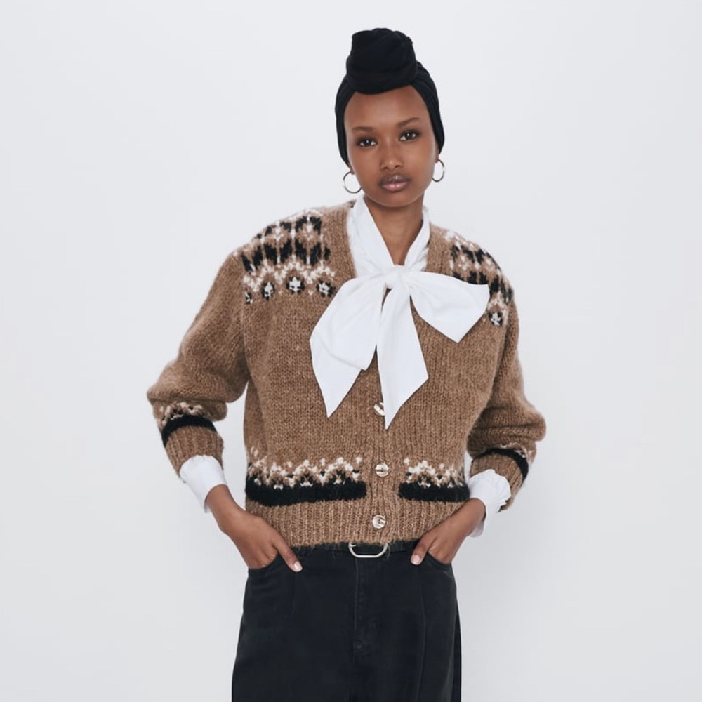 Zara Alpaca Blend Knit Cardigan